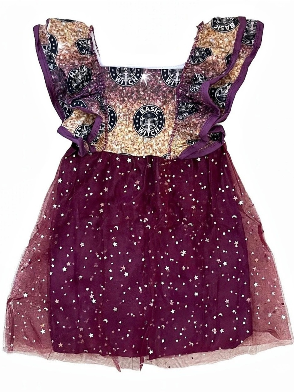 Girls Purple Star Tulle Dress Like New